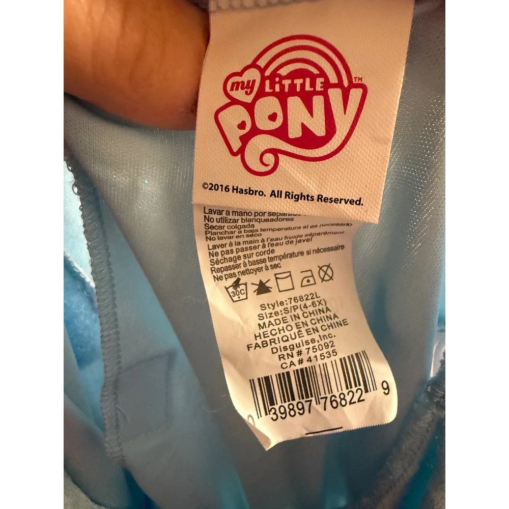 My Little Pony Rainbow Dash Costume‎ Dress Wings Bow Girls Size S 4/6X